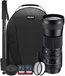 Sigma 150-600mm 5-6.3 Contemporary DG OS HSM Lens for Canon DSLR Cameras USB Dock and Two 64GB SD Card Bundle (7 Items)