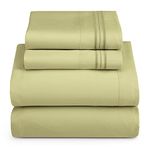 Hearth & Harbor RV Short Queen Size Sheets - 4 Piece Bed Sheet Set, Hotel Luxury Double Brushed Bed Sheets - Extra Soft Bedding Sheets & Pillowcases, Short Queen, Sage