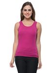 Frenchtrendz Women's Cotton Spandex Regular Fit Tank Top(Violet, Large)