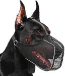 Mayerzon Dog Muzzle, Mesh Muzzle with Panting Room for Large Medium Small Sized Dogs, Soft Muzzle to Prevents Biting Eating for Grooming Vet Visit Walking, Reflective and Full Covered