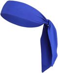 Tough Headwear Tie Headband for Men - Tennis Headband for Women, Sweat Band for Workout, Running, Football, Basketball, Athletics - Azure II