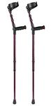 Pair of Height Adjustable Ossenberg Soft Ergonomic Grip Closed Cuff Crutches BlackBerry Colour Maximum User Weight 23.5 Stone