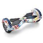 WEELMOTION 8" Off-road Hoverboard UL 2272 certified Hoverboard with LED lights and Wireless Speaker 8 Inch All Terrain hoverboard with free Hoverboard bag, Dual 300W Motor up to 8 km/h