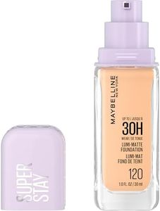 Maybelline New York Super Stay Lumi Matte Foundation, Up to 30H Wear, Luminous Matte, Buildable Coverage, Amino Acids, 120, 30 ml