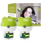 TriOak Cat Pheromones Calming Diffuser: Premium Cat Calming Diffuser - Cat Pheromone Diffuser - Pheromone Diffuser to Calm Cats - Cute Shape Feline Pheromone Diffuser, 2Pack (Olive Green)