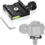 UTEBIT 50mm Arca Swiss Quick Release Plate, Aluminum QR Clamp Adapter Set with 3/8"&1/4" Screw Hole, Built-in Bubble Level Compatible with Manfrotto DSLR Camera Tripod Ball Head Monopod