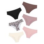 DEANGELMON Women Seamless Underwear Hipster Microfiber Panties No Show Invisible Comfortable Pack, Pink Candy-6 Pack, Small