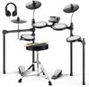Donner Electric Drum Set, DED-70 Electronic Drum Kit for Beginner with 150 Sounds, 4 Quiet Mesh Pads, 9" Cymbals, USB MIDI, Type-C Charging, 2 Pedal, Throne, Headphones, Sticks, Melodics Lessons