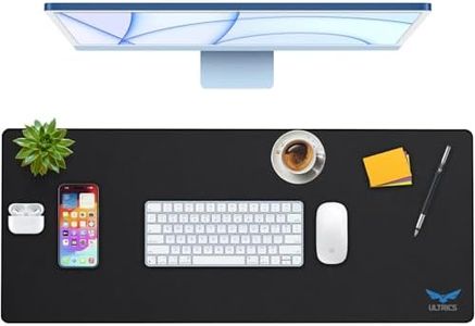 ULTRICS Alfombrilla Ratón, 900x400x4mm XXL Alfombrilla de Ratón para Juegos, Bordes Cosidos Superficie Impermeable Base de Goma Antideslizante Gaming Mouse Pad para Oficina Hogar Computadora – Negro