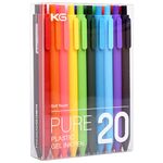 KACO PURE Retractable Gel ink Pens, Fine Tip 0.5mm(0.02in)-20 pieces set Colorful Barrel, Colorful inkChina Good Design Award 2015 Gold Award