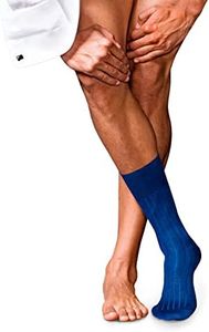 FALKE Men's Luxury Line No. 2 Dress Sock Finest Cashmere Black Grey More Colours Thick Calf Length Thermal Warm Plain Pattern With Fine Rib For Winter Dress Casual Looks Or Work 1 Pair