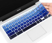 CaseBuy Premium Keyboard Cover for ASUS Chromebook Flip C434 2 in 1 Laptop, ASUS C302CA/C423NA/C425TA/C433TA/C434TA-DH342T DSM4T DS384T C523NA Chromebook, ASUS C434TA Accessories, Gradual Blue