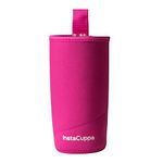 InstaCuppa Glass Neoprene Silicone Sleeve Add on Water Bottle, Pink, 1000 ml