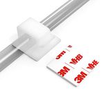 Cable Clips with Strong Self-Adhesive, XIAOXI R Shape Cable Management TV PC Wire Holder Sticky Tidy and Organizer Cord and Wire - 40 Pcs (White)