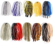 FREE FISHER Spinnerbait Skirts,Silicone Jig Skirts,10 Bundles Bass Fishing Jigs Skirts,DIY Squid Jig Spinner Bait Buzzbaits Accessories