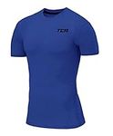 TCA Men's Pro Performance Compression Base Layer Short Sleeve Thermal Top - Dazzling Blue, XL