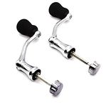 RONCHEN Mixed Pack Fishing Spinning Reel Handle, All-Metal, with The Grip EVA for Spinning Reels Replacement Grip Parts,2 Pack, Large ,X-Large, Silver