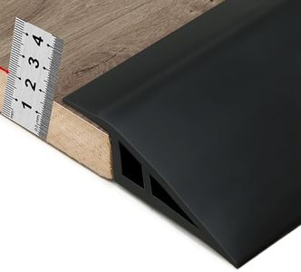 BNELL Carpet & Floor Edging Trim Strip,Self Adhesive-PVC Floor Transition Strip,Threshold Transitions Suitable for Threshold Height Less Than 20mm (6.56FT_Black)