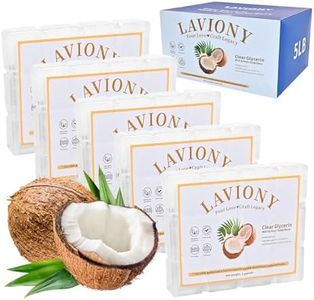 LAVIONY 5LB Glycerin Soap Base, Clear Melt and Pour Soap Base for Crafting Making, Moisturizing and Gentle on Skin, Easy to Cut, Vegan, Cruelty Free, SLS/SLES Free, Natural DIY Making Supply Kit