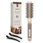 AIMIKE Round Hair Brush, Nano Thermal Ceramic & Ionic Tech Hair Brush, Small Round Brushes w/Boar Bristles for Blow Drying, Enhance Texture for Hair Drying, Styling, Curling and Shine (Barrel 1 inch)