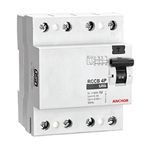 Anchor by Panasonic UNO Series RCCB 63 AMP 100mA Four Pole Residual Current Circuit Breaker (White, 98223)