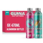 Gunna Immune Boosting Fizzy Drinks, Lemonade Variety Pack, Natural, Vegan, Sparkling Soft Drinks, Lemonade in Aluminium Bottles, Tropical and Raspberry Flavoured Soda, 470ml x 6