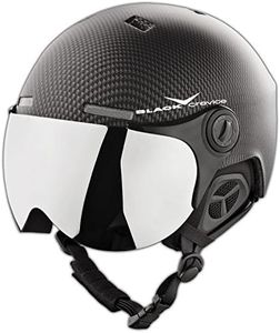Black Crevice Skihelm Saalbach Unisexe, Carbone/Blanc, 54-57 cm