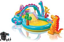 Styxon Dinoland Inflatable Swimming Pool Play Center Bath Tubs for Adults Spa with Electric Pump, 119in X 90in X 44in, for Ages 2+