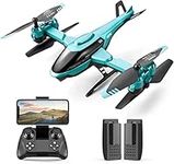 4DRC V10 Drone with 1080P HD Camera for Kids Adults,Foldable RC Helicopte WIFI FPV Live Video Mini Quadcopter for Beginners,3D Flips, Gestures Selfie, Altitude Hold, One Key Start, 2 Batteries