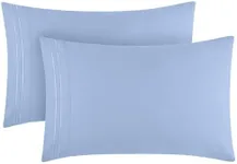 Mellanni Pillow Cases - 2 PC Iconic Collection Pillowcases - Luxury, Extra Soft, Cooling Pillow Covers - Envelope Closure (King 20" x 40", Sky Blue)