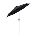 FLAME&SHADE 9 ft Outdoor Market Patio Table Umbrella with Tilt, Black