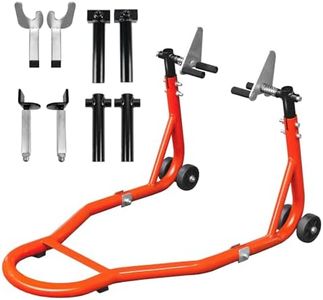 SEKAM 2-in-1 Motorcycle Stand Lift, 1320 lbs Capacity Convertible Paddock Stand for Front and Rear Wheels, Universal Motorcycle Lift for Sport Bike Maintenance and Storage, Orange