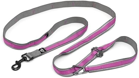 Kurgo 6 in 1 Quantum Leash, Hands Free Leash for Dogs, Running Belt Lead, Crossbody & Waist Belt Style, Reflective, Carabiner Clip, for Training, Hiking, or Jogging, 4 Colors