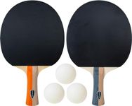 Sunflex Pong Table Tennis Set - Includes Two Table Tennis Rackets and Three 40+ Plastic Balls - Complete Ping Pong Set - for Learning Advanced Table Tennis - 2 Player Set