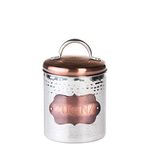 Amici Home Cucina Small Kitchen Canister | Dry Food Storage Container | Airtight Lid | 20 Ounce Capacity | Farmhouse Décor | Rustic Metal Canister for Kitchen Countertop (Silver/Bronze)