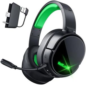 WolfLawS X1 Wireless Gaming Headset for Xbox Series X|S, Xbox One, PS5, PC, Mac, Nintendo Switch, Bluetooth Over Ear Gaming Headphones with Detachable Noise Canceling Microphone, 40H Battery - Green