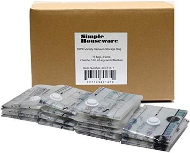 SimpleHouseware Vacuum Sealer Storage Bags Space Saver for Clothes and Bedding, 15 Pack, Multiple (2x Jumbo, 5x Extra Large, 4x Large, 4x Medium)