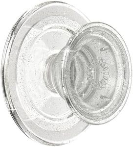 PopSockets: PopGrip for MagSafe - Expanding Phone Stand and Grip with a Swappable Top for Smartphones and Cases - Adapter Ring for MagSafe Included - Clear Glitter