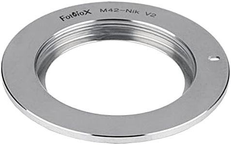 Fotodiox Chrome Lens Mount Adapter (Type 2) - Compatible with M42 (42mm x1 Thread Screw) Lens to Nikon F Mount D/SLR Cameras