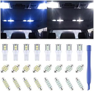 iFunyLED 24 Pieces Dome Light LED Car Interior Bulb Kit Set 194 T10 DE3175 578 31mm 42mm Bulbs Interior Replacement Lights for Car Map License Plate Door Side Marker Cornering Trunk - White+Ice Blue