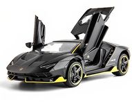 Kiddie Galaxia Die-Cast Metal Lamborghini Car Toy Model Car Pull Back Car Super Car With Openable Doors With Sound & Light For Birthdays Gift Party Decorations Great For Kids Boys Girls&Adults,Black