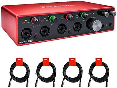 Focusrite Scarlett 18i8 3rd Gen 18x8 USB Audio Interface Bundle with 25-Feet XLR Male to Female Microphone Cable (4-Pack) (2 Items)