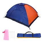 Camping Tent 1-2 Person Three-Defense Fabric Outdoor Tent for Camping Backpacking with Door and Window.(Blue + Orange)