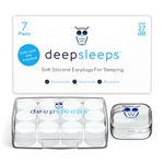 Deep Sleeps Silicone Ear Plugs for Sleeping, 7 Pairs - 27dB Sleep Ear Plugs Noise Cancelling, Soft, Re-Usable, Waterproof, Premium Moldable Silicon Earplugs, for Sleep, Travelling, Studying, Wax Plug