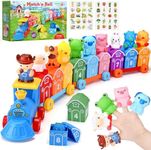Montessori Toys for Toddlers 1 2 3 Years Old, Farm Animal Train Set with Counting Matching Sorting Activities 9 Barns, 10 Finger Puppets, 2 Stickers-Learning Toys for Baby Boys Girls, Preschool Gift