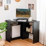 Tangkula Corner Desk, 90 Degrees Tr