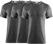 Thread Linens 3 Pack Mens Thermals T Shirt, Body Warmer Base Layer Thermal Underwear Mens Thermal Top for Men Size S-XXL (Charcoal, L)