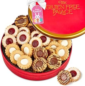 Gluten Free Palace Valentine’s Day Cookie Gift Basket – Fresh Linzer Tart & Shortbread Cookies in Tin