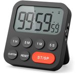 LIORQUE Digital Kitchen Timer Magnetic Countdown with Loud Alarm and Large LCD Display, Digital Timer Clock 99 Hour for Cooking & Kids & Teachers