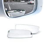 yonwait 2 Pack Auto Blind Spot Rearview Mirror, 3.7" x 1.4" Rectangular Shaped HD Glass Frameless Convex Rear View Mirror, 360 Degree Adjustable Reverse Assist Mirro, for Car Truck SUV (Transparent)